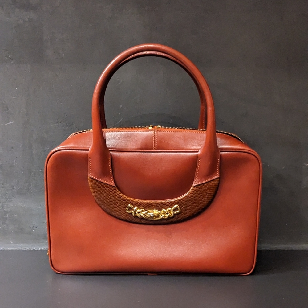 Christian Bernard Paris Brick Gold Satchel Vintage Handbag